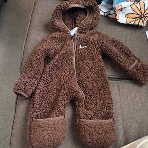 Nike Cozy Brown Sherpa Footie